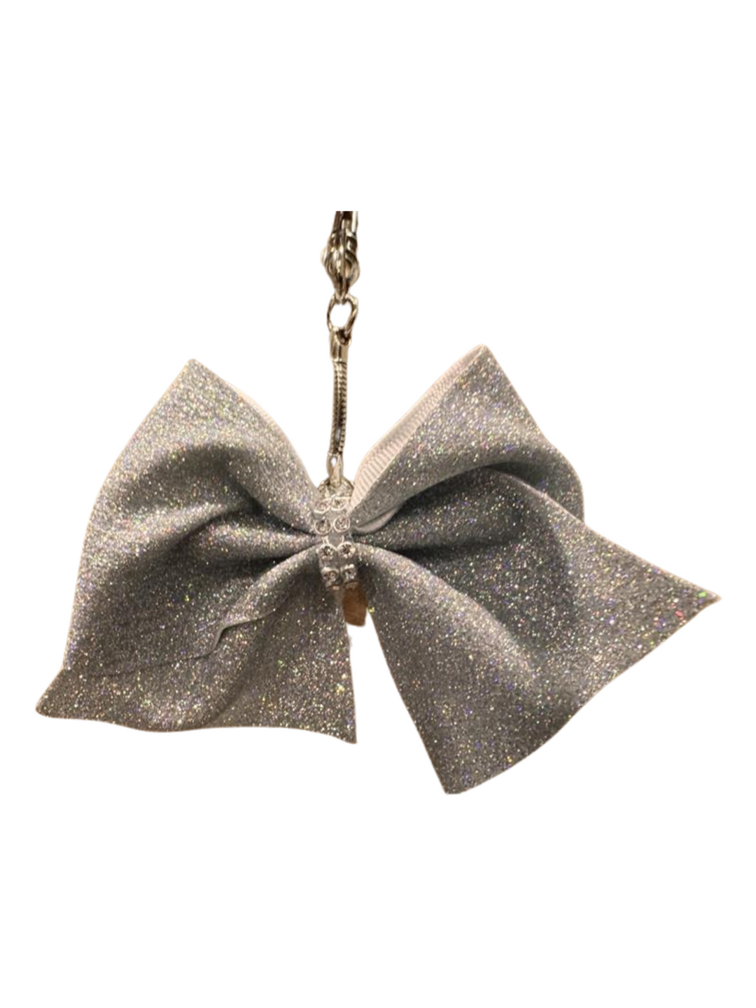 Silver Glitter Backpack Bow