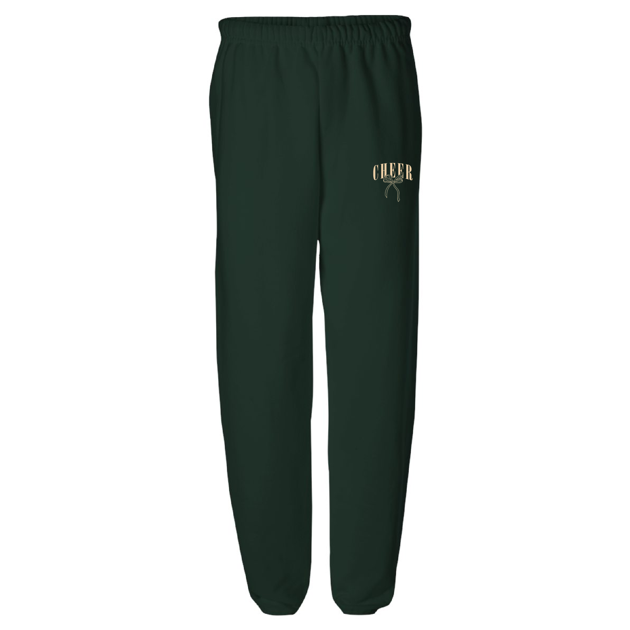 (PANTS ONLY) Cheer Bow Forest Green & Ivory