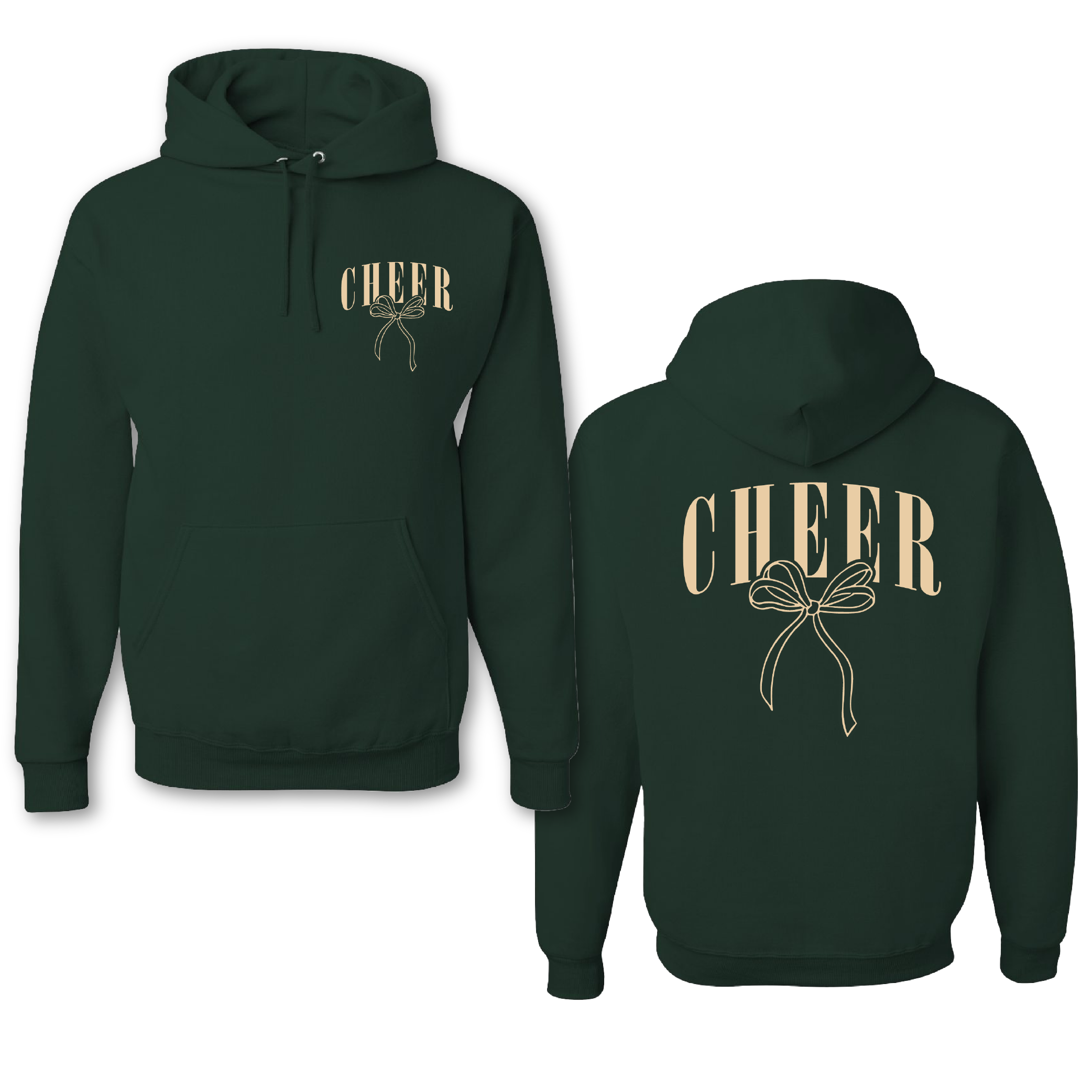 (TOP ONLY) Cheer Bow Forest Green & Ivory