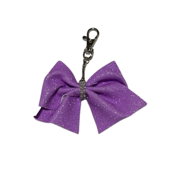 Fluorescent Purple Glitter Backpack Bow