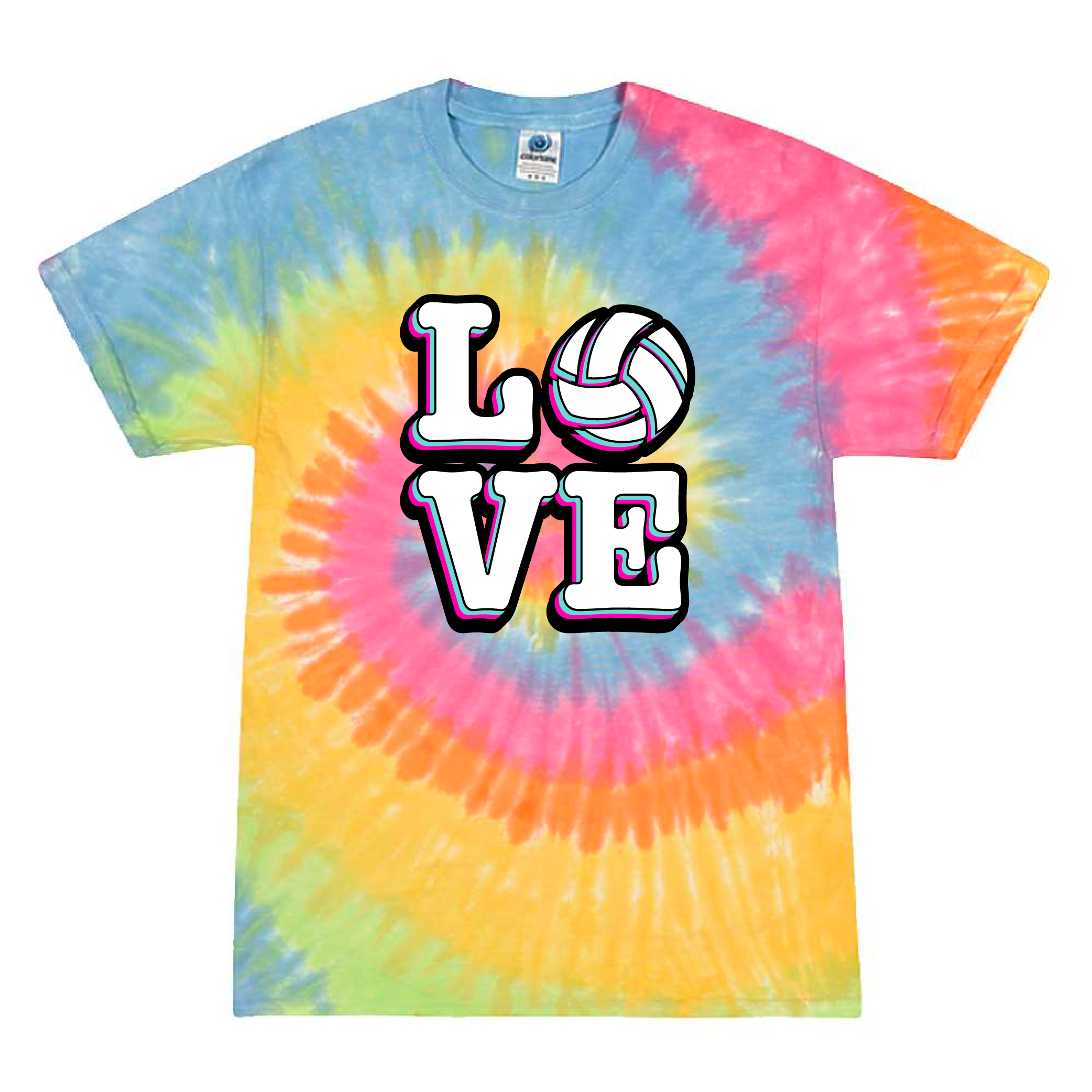 Love Volleyball Tie Dye