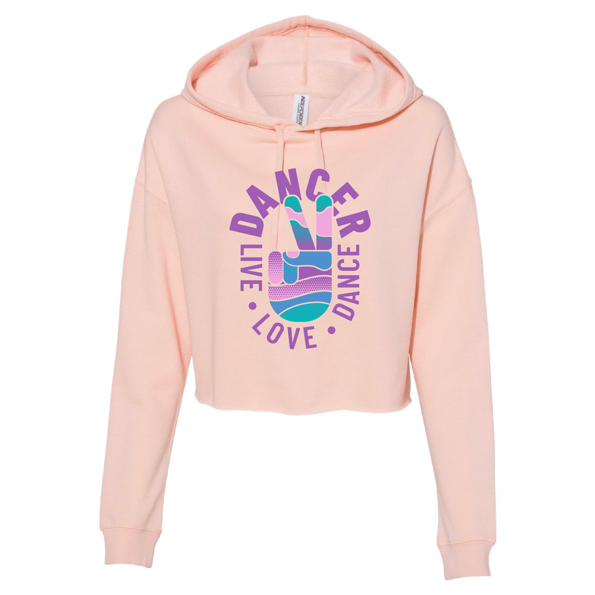 Dance Peace Sign Crop Hoodie