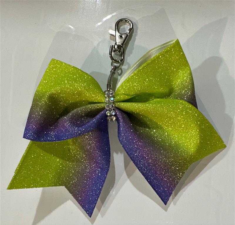 Purple/Lime Ombre Backpack Bow